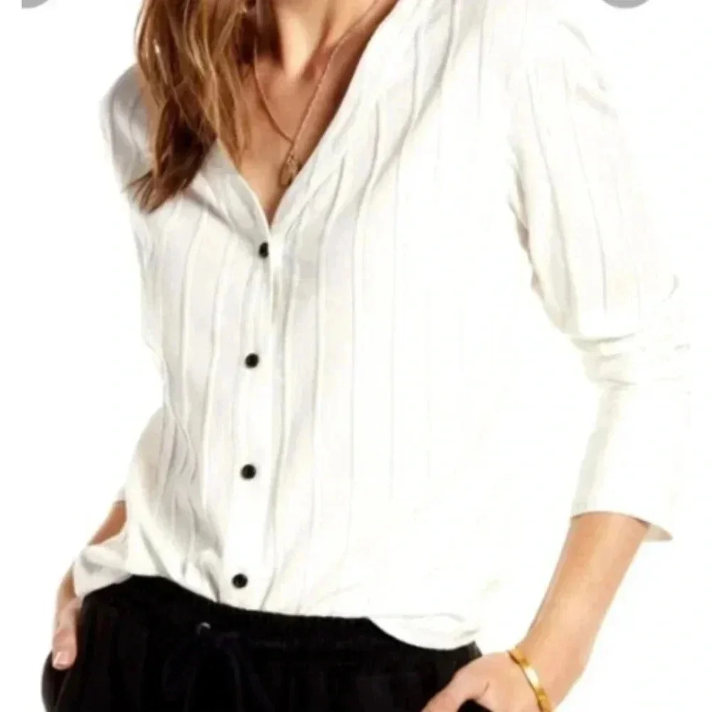 Treasure & Bond Tie Back Button Top